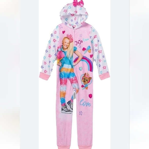 2/$20 JoJo Siwa Fleece One Piece Pajamas M - Picture 1 of 10